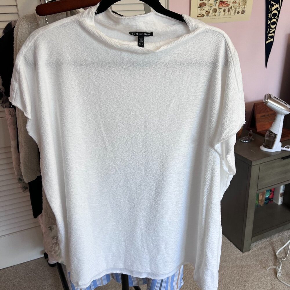 Eileen Fisher Oversize Short Sleeve Organic Cotton Top